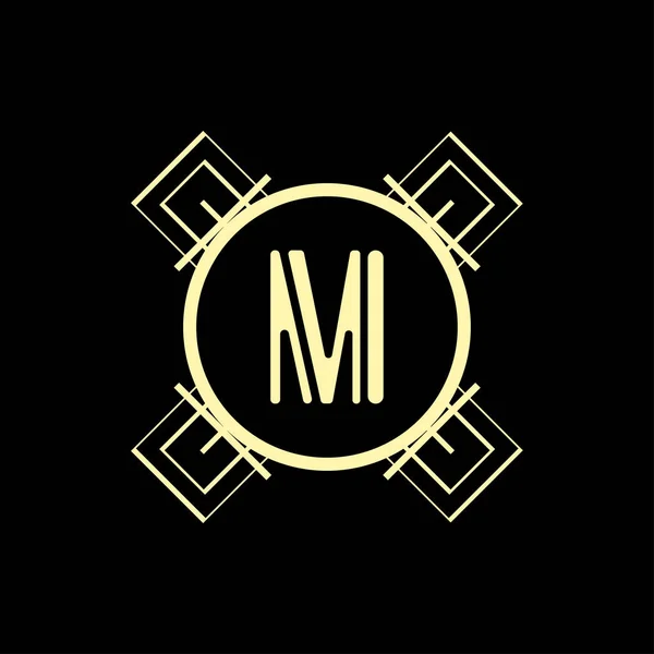 Art Deco modern monogram — Stok Vektör