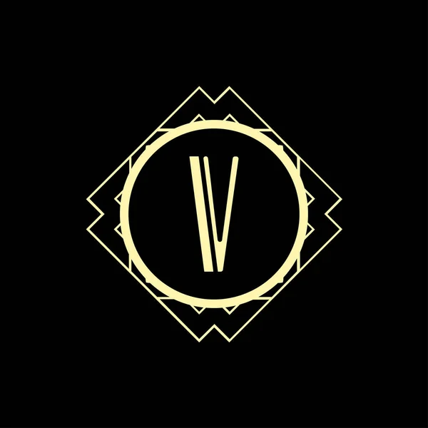 Art Deco modern monogram — Stok Vektör