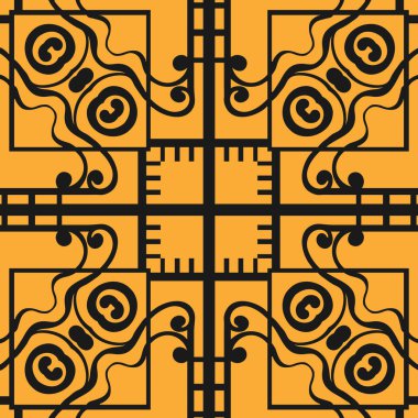 Vintage retro modern art deco süs dikişsiz desen