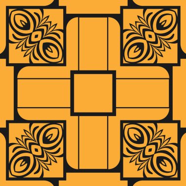 Vektör modern desen döşer. Soyut sanat deco sorunsuz tek renkli arka plan