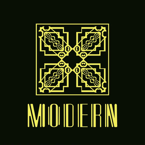 Plantilla de logotipo de art deco moderno retro ornamental vintage para diseño — Vector de stock