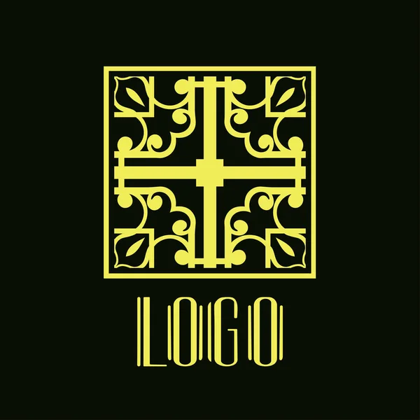 Plantilla de logotipo de art deco moderno retro ornamental vintage para diseño — Vector de stock