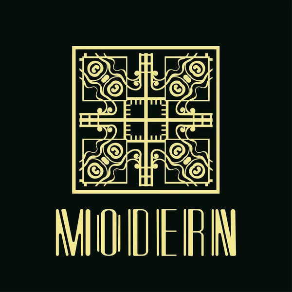 Vintage díszítő retro modern Art Deco logo sablon design — Stock Vector