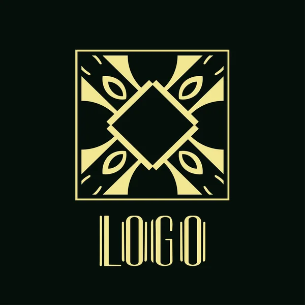 Plantilla de logotipo de art deco moderno retro ornamental vintage para diseño — Vector de stock