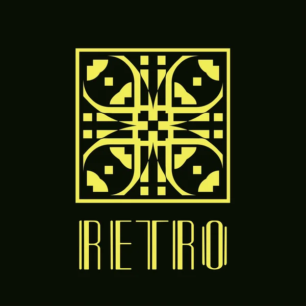 Vintage ornamental retro moderna arte deco logotipo modelo para design — Vetor de Stock