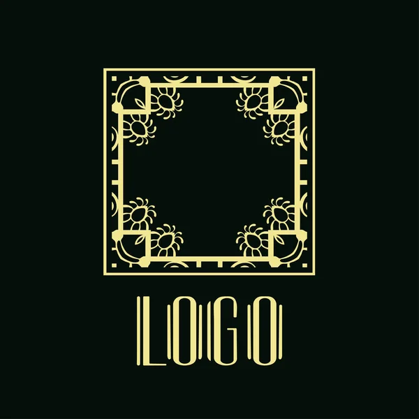 Vector geométrico moderno art deco estilo logo decoración — Vector de stock