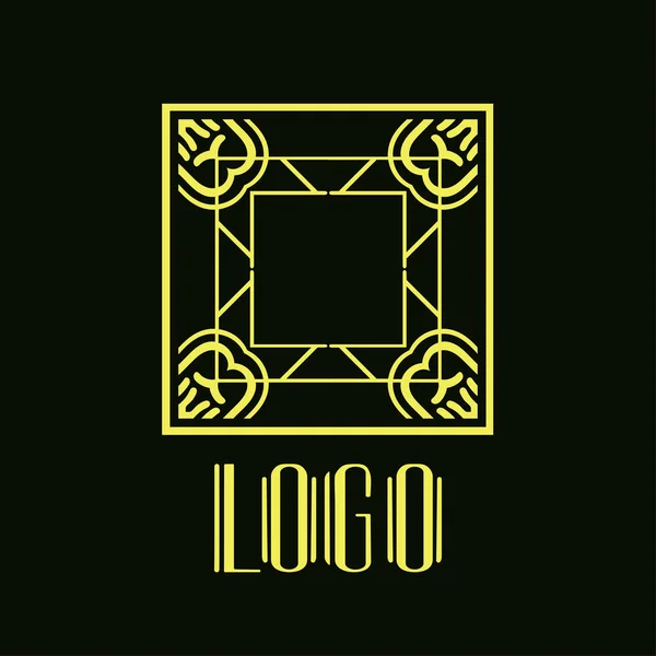 Vector geométrico moderno art deco estilo logo decoración — Vector de stock