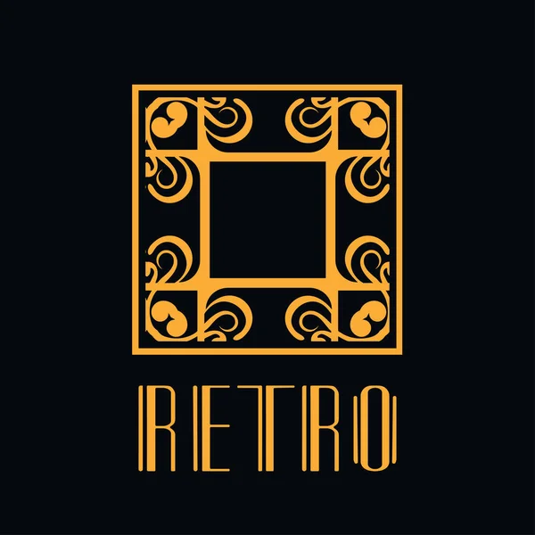 Emblema bonito, emblema para o logotipo do modelo no estilo art deco moderno — Vetor de Stock