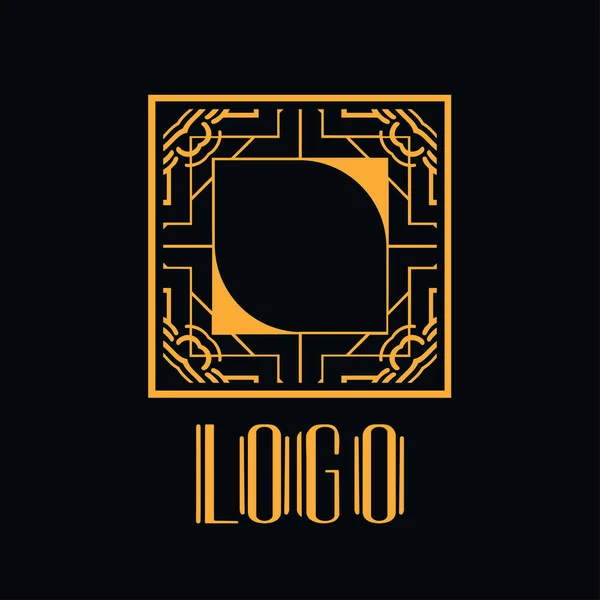 Bel emblème, badge pour le logo du modèle dans le style art déco moderne — Image vectorielle