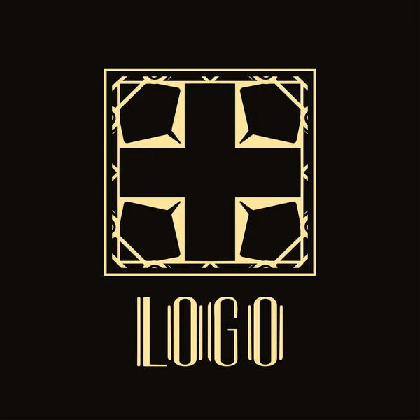 Emblema bonito, emblema para o logotipo do modelo no estilo art deco moderno — Vetor de Stock