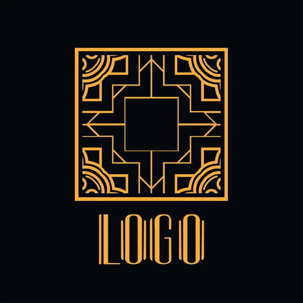 Conceito de modelo de design de logotipo vetorial no estilo art deco moderno. Emblema para moda, beleza e indústria de jóias — Vetor de Stock