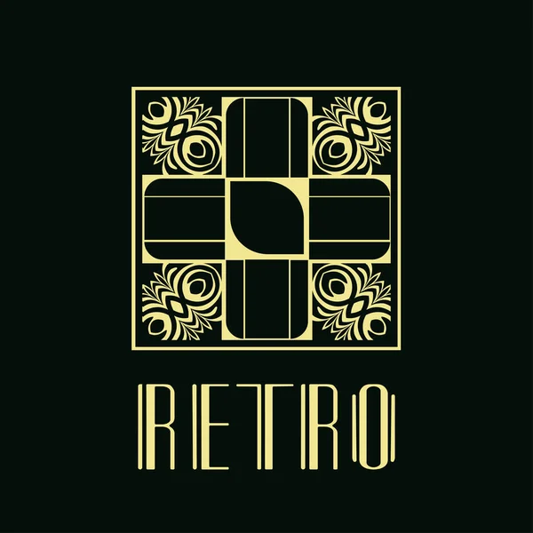Vintage ornamental retro modern art deco logo vorlage für design — Stockvektor
