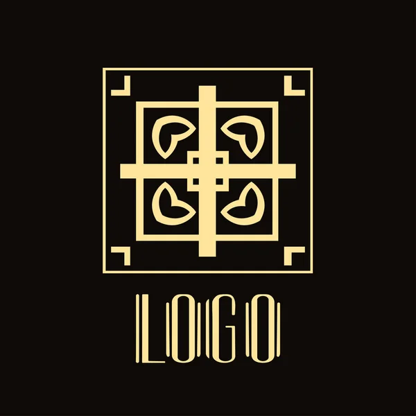 Conceito de modelo de design de logotipo vetorial no estilo art deco moderno. Emblema para moda, beleza e indústria de jóias — Vetor de Stock