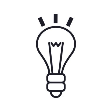 Ampul simgesi, fikir simgesi, aydınlatma tasarım vektörü