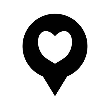 Vektör düz tasarım için kalp ile simge gibi