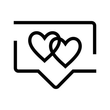 Vektör düz tasarım için kalp ile simge gibi