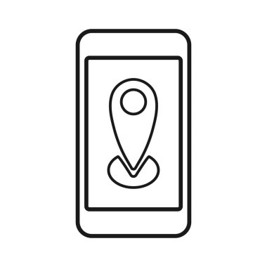 Akıllı telefon ve cep telefonu simgesi sanat. Zarif ince çizgi tarzı tasarımı.