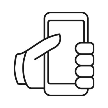 Akıllı telefon ve cep telefonu simgesi sanat. Zarif ince çizgi tarzı tasarımı.