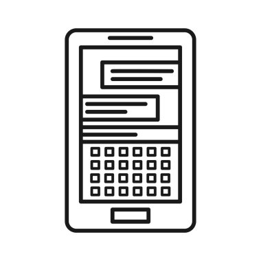 Akıllı telefon ve cep telefonu simgesi sanat. Zarif ince çizgi tarzı tasarımı.