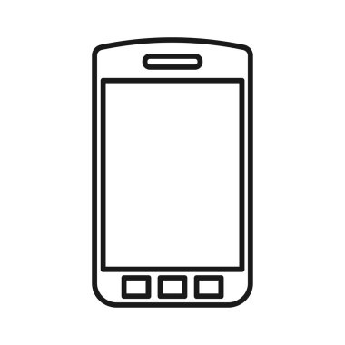 Akıllı telefon ve cep telefonu simgesi sanat. Zarif ince çizgi tarzı tasarımı.