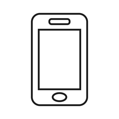 Akıllı telefon ve cep telefonu simgesi sanat. Zarif ince çizgi tarzı tasarımı.