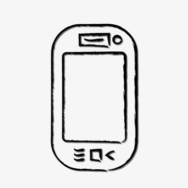 Vektör akıllı telefon ve cep telefonu kavramı doodle hattı tarzı vektör simgesi