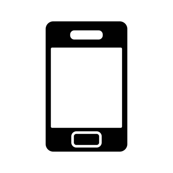 Mobile phone with blank screen in flat style - stock vector illustration. — Stock Vector