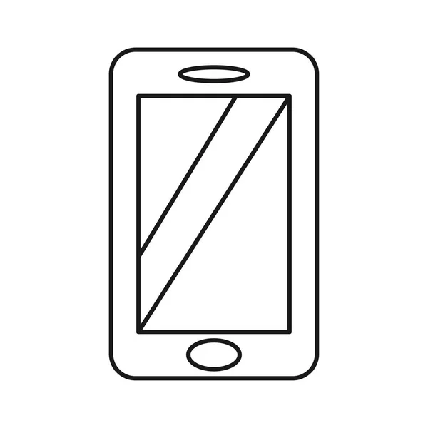 Smartphone y el icono del teléfono celular arte. Elegante diseño de estilo de línea fina . — Vector de stock