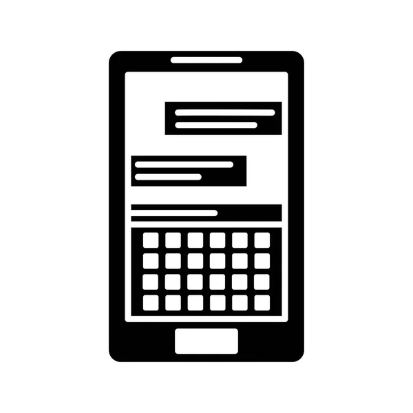 Téléphone portable avec écran blanc dans le style plat illustration vectorielle de stock . — Image vectorielle