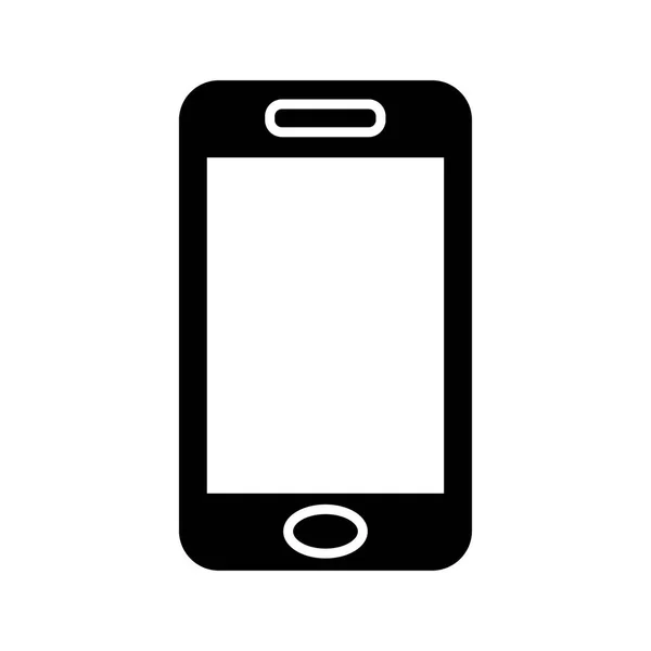 Mobile phone with blank screen in flat style - stock vector illustration. — Stock Vector
