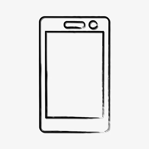 Smartphone vectoriel et concept de téléphone portable doodle ligne style icône vectorielle — Image vectorielle