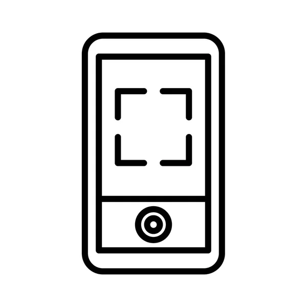 Mobile phone icon vector, line art outline style of smartphone symbol, simple linear cellphone pictogram isolated on white — Stock Vector