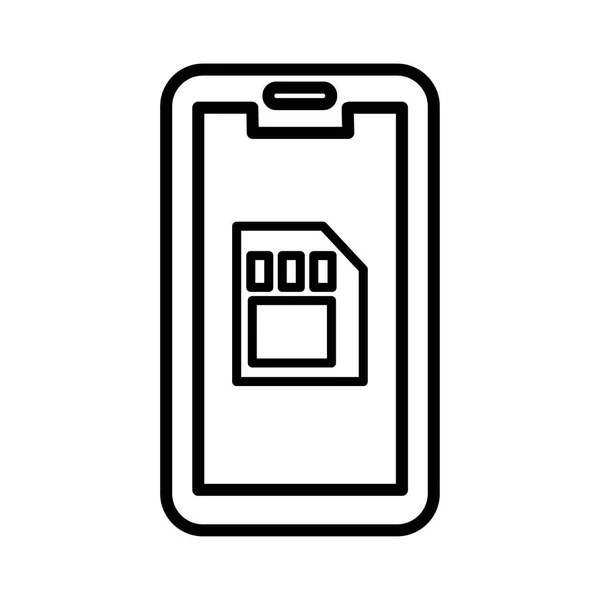 Вектор иконки мобильного телефона, стиль контура линии символа смартфона, простая линейная пиктограмма сотового телефона, изолированная на белом — стоковый вектор