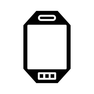 Siyah akıllı telefon, beyaz arka plan üzerinde izole cep telefonu