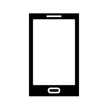 Siyah akıllı telefon, beyaz arka plan üzerinde izole cep telefonu