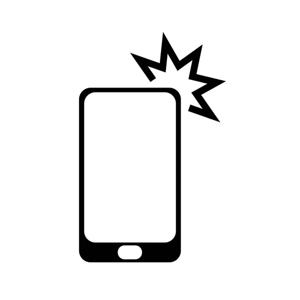 Téléphone intelligent noir, téléphone cellulaire isolé sur fond blanc — Image vectorielle