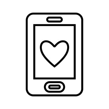 Modern akıllı telefon çizim anahat. Zarif çizgi tarzı tasarımı.