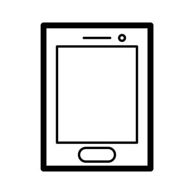 Modern akıllı telefon çizim anahat. Zarif çizgi tarzı tasarımı.