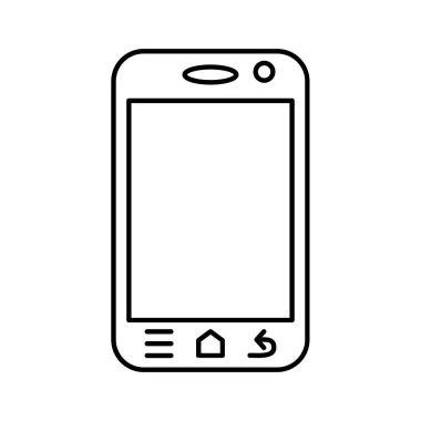 Modern akıllı telefon çizim anahat. Zarif çizgi tarzı tasarımı.