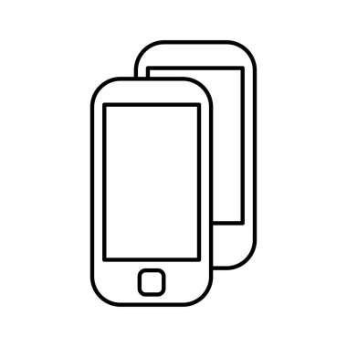 Modern akıllı telefon çizim anahat. Zarif çizgi tarzı tasarımı.