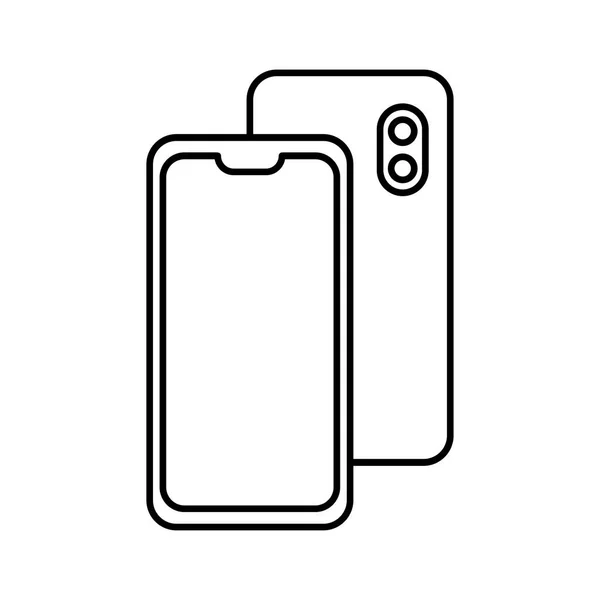 Outline disegno smartphone moderno. Design elegante in stile linea . — Vettoriale Stock