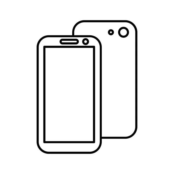Umriss Zeichnung modernes Smartphone. elegante Linienführung. — Stockvektor