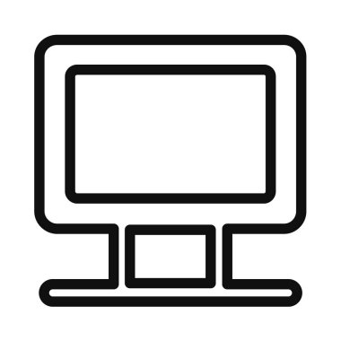 siyah doğrusal dizüstü bilgisayar. Düz stil trendi modern basit soyut logotipi grafik tasarım beyaz arka plan üzerinde izole.