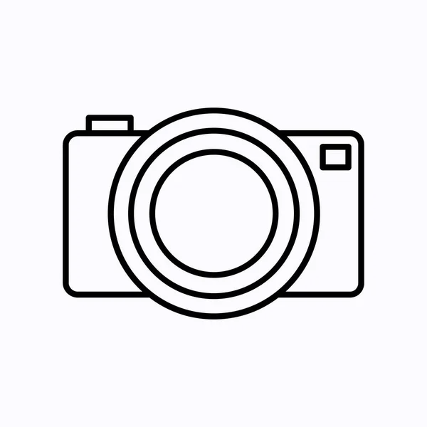 Ikona vektoru kamery. Ikona vektoru fotografické linky pro webové stránky a mobilní minimalistický design. — Stockový vektor