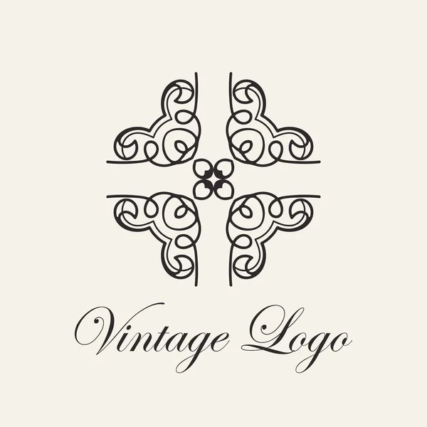 Vintage prydnadsväxt mall för logo design. Blomstrar kalligrafiska elegant retro kunglig skylt — Stock vektor