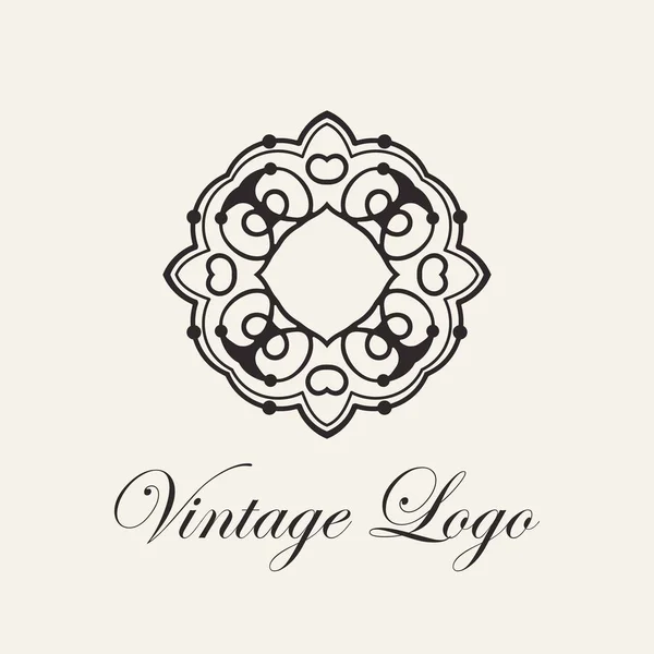 Vintage prydnadsväxt mall för logo design. Blomstrar kalligrafiska elegant retro kunglig skylt — Stock vektor