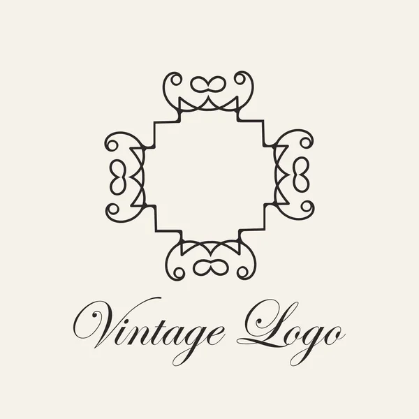 Dekorozdobná šablona pro návrh loga. Vzkvétá kaligrafické elegantní retro královské znamení — Stockový vektor