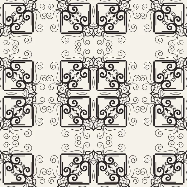 Бесшовный геометрический узор. Черно-белый декоративный фон. Бесконечные повторяющиеся декоративные текстуры современного искусства деко для обоев, упаковки, баннеров, приглашений, визитных карточек, тканевых принтов — стоковый вектор