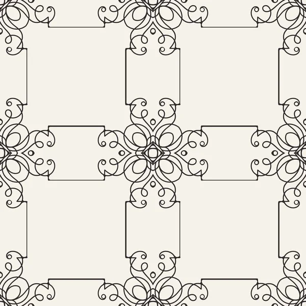 Patrón geométrico sin costuras. Fondo ornamental blanco y negro. Textura art deco moderna ornamentada repetida sin fin para papel pintado, embalaje, pancartas, invitaciones, tarjetas de visita, estampados de tela — Archivo Imágenes Vectoriales