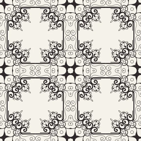 Padrão geométrico sem emenda. Fundo ornamental preto e branco. Infinita repetição ornamentado textura art deco moderna para papel de parede, embalagem, banners, convites, cartões de visita, impressões de tecido — Vetor de Stock